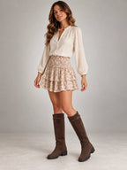 Women's Suede Riding Boots – Buckle Strap Lug Sole in Coffee Brown — alternate view