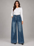 Women's Vintage Straight-Leg Jeans – Plus Size High Waist in Vintage Blue — front view
